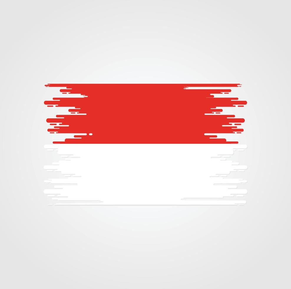 indonesien oder monaco flagge mit aquarellpinseldesign vektor