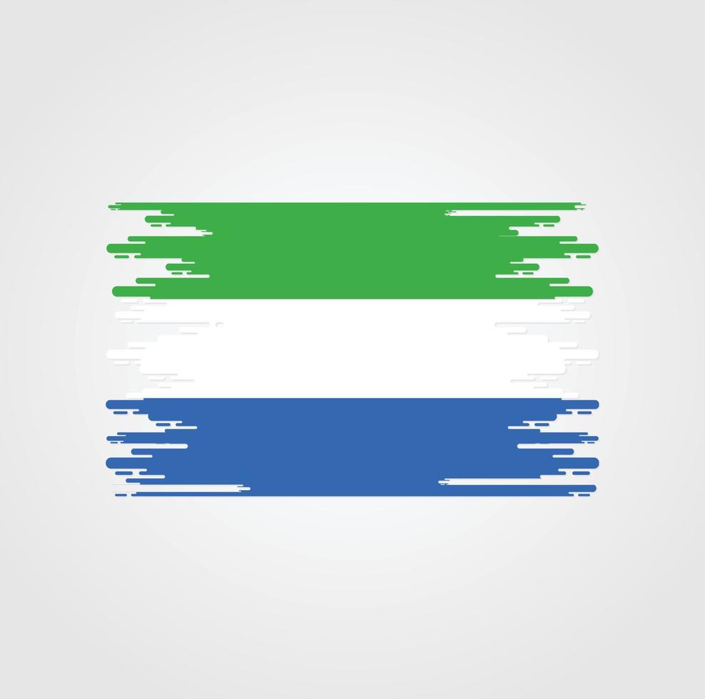 sierra leone flagge mit aquarellbürstenstildesign vektor