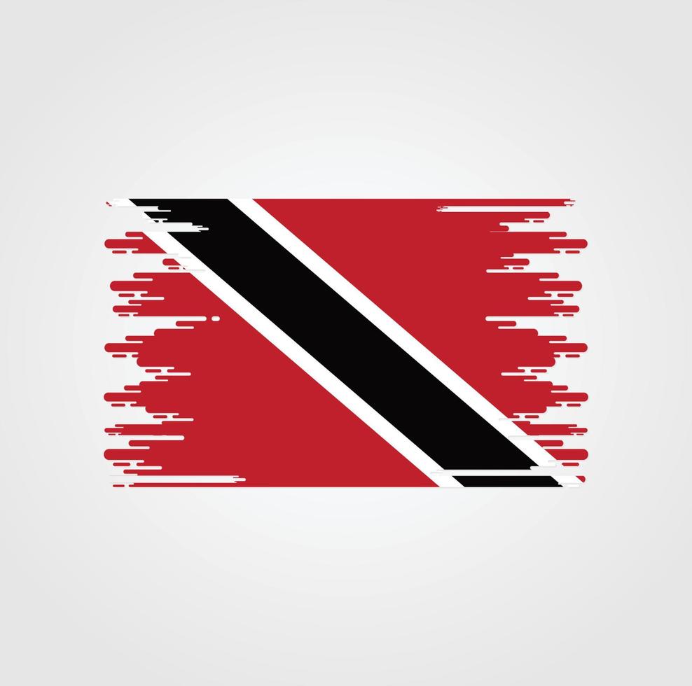 trinidad och tobago flagga med akvarell pensel stil design vektor