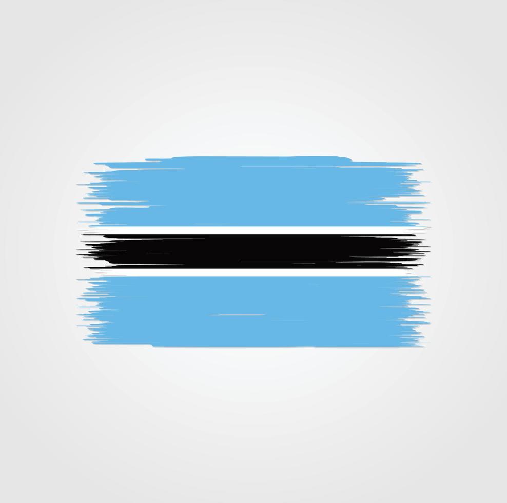 botswanas flagga med pensel stil vektor