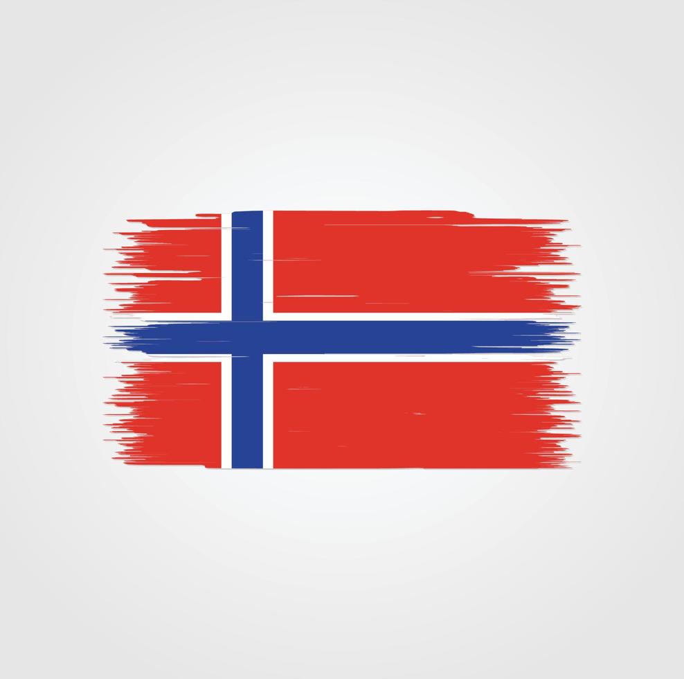 Norges flagga med pensel stil vektor