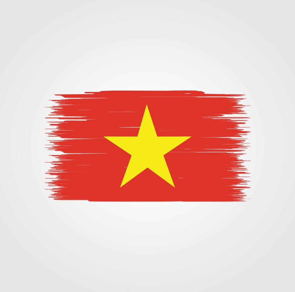 vietnam-flagge mit pinselstil vektor