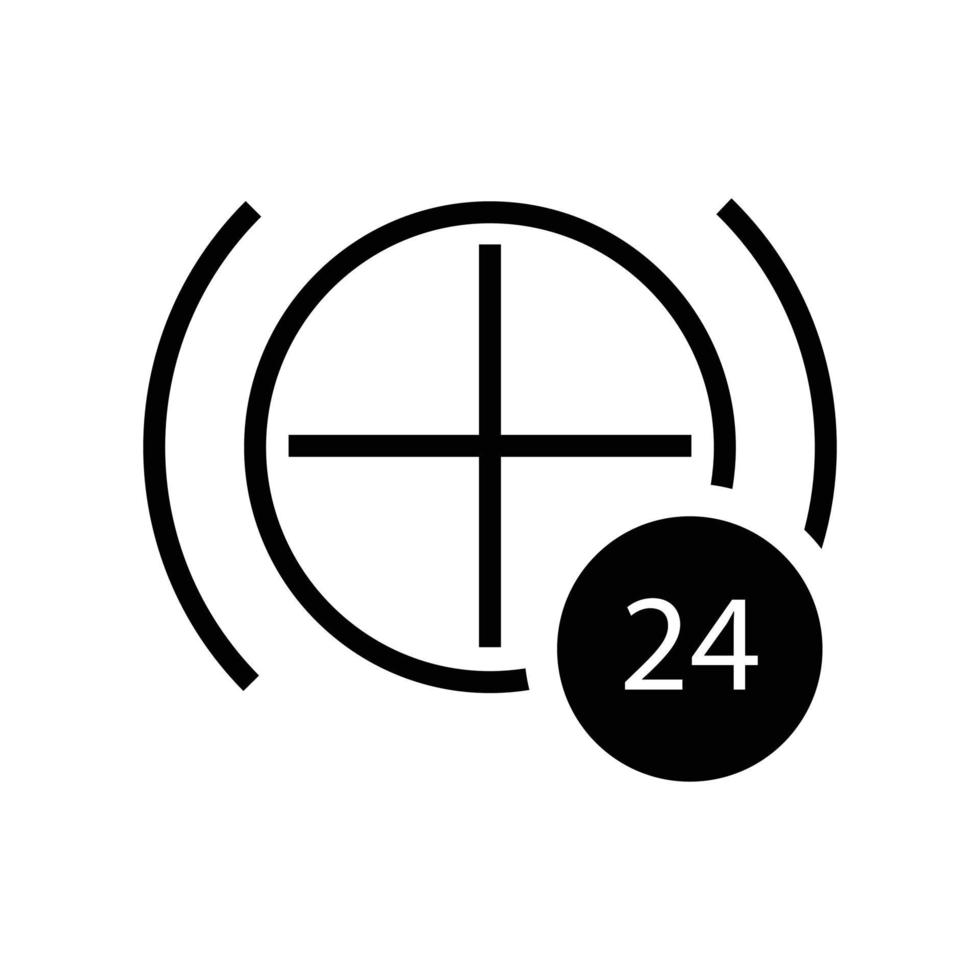 24-Stunden-Service-Icon-Design-Vektor. vektor
