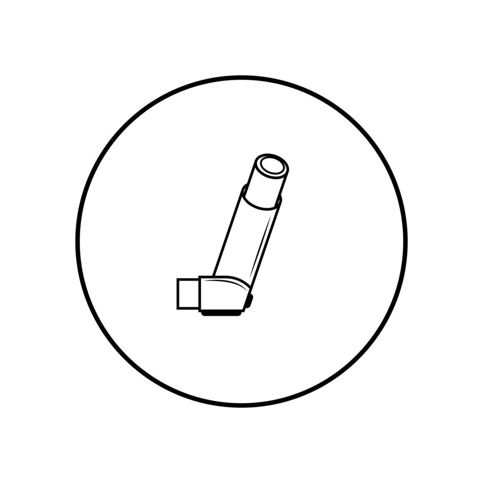 Inhalator-Symbol isoliert auf weißem Hintergrund. Verschnaufpause zur Linderung von Husten, Inhalation, Allergiker. medizinisches Allergie-Asthma-Inhalationsspray. Vektor-Illustration. vektor