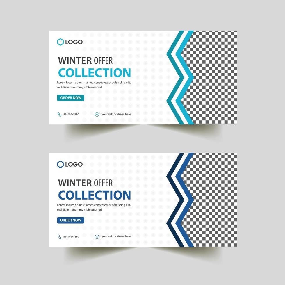 Winterangebot Sammlung Social Media Post Web Banner Design vektor