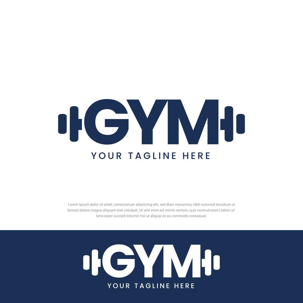 gym fitness logotyp skivstång symbol designmall vektor