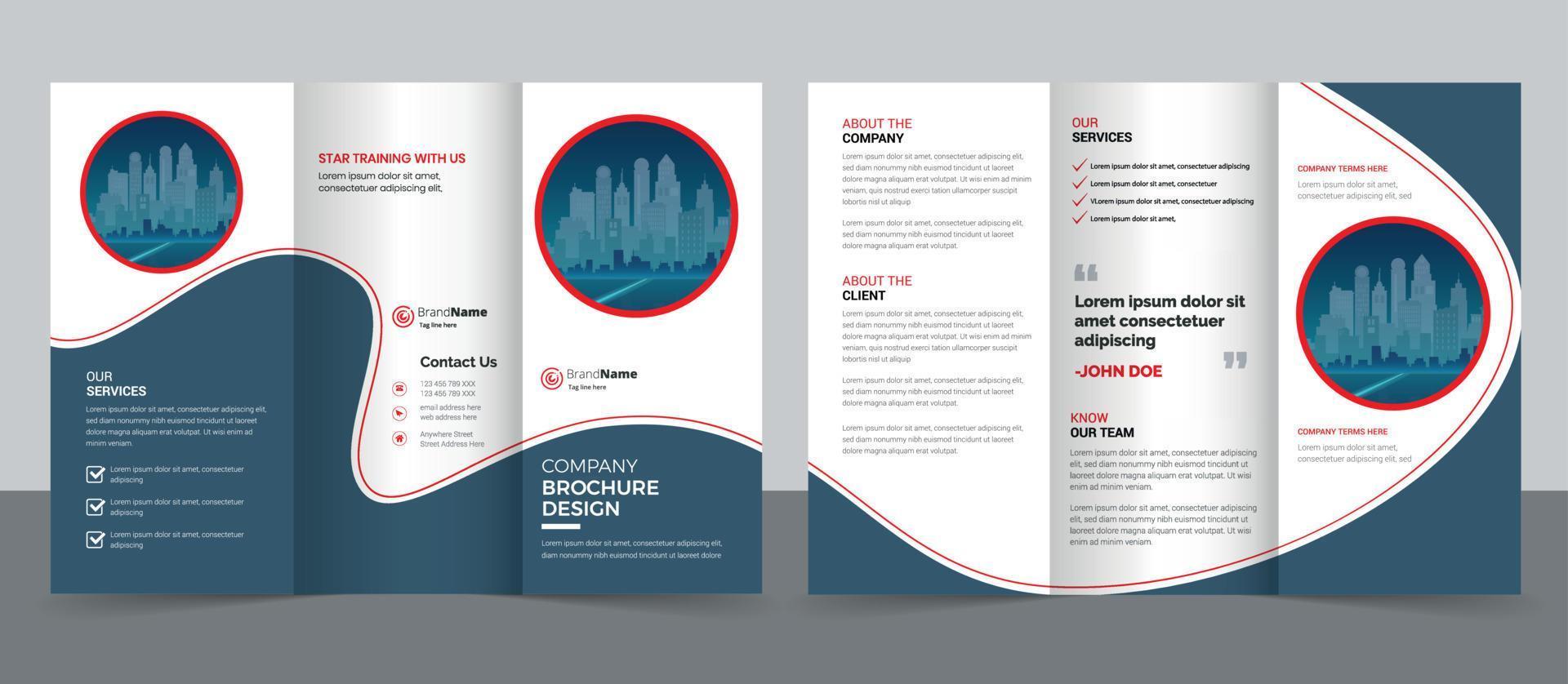 corporate business trifold broschyr malldesign. vektor