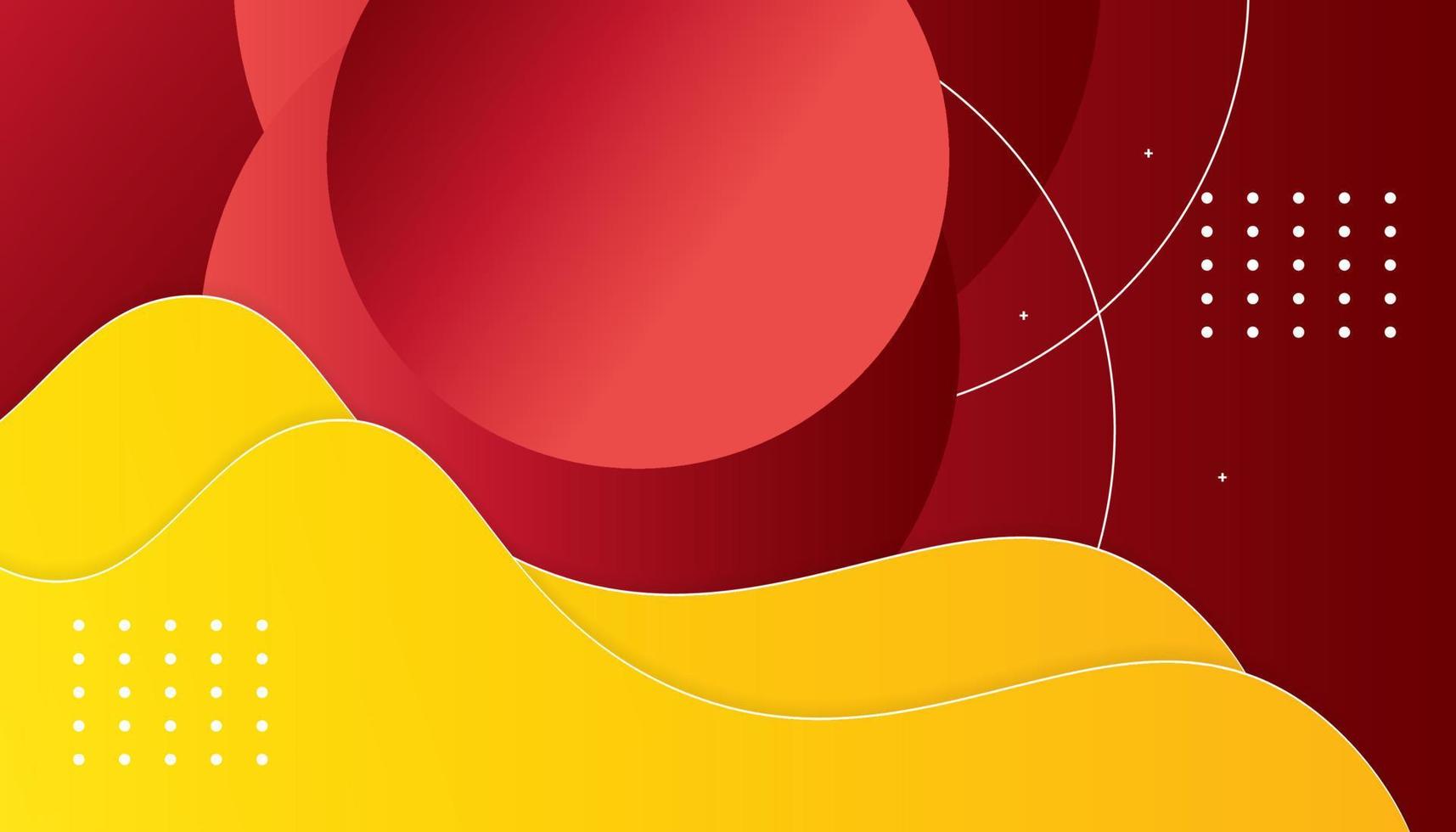 abstrakt bakgrund med våg röd och gul färg vektor