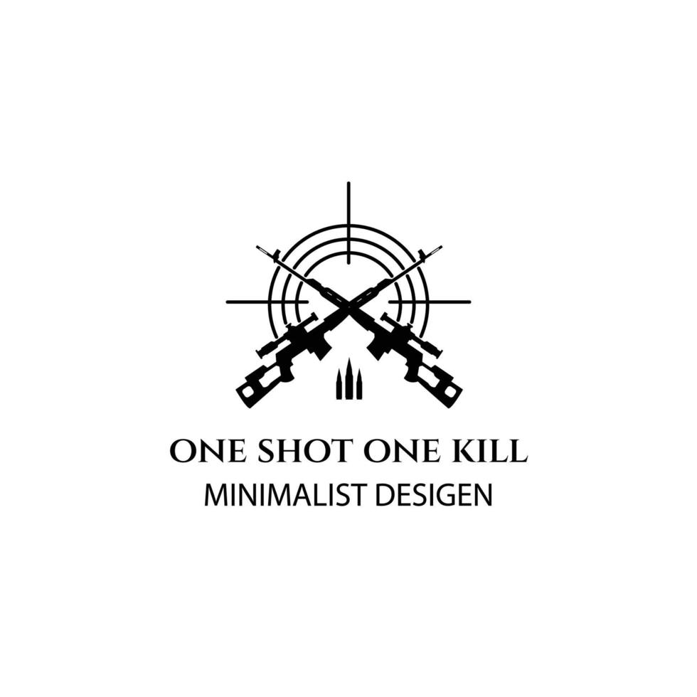 Sniper Vintage Logo Vektor Illustration minimalistisches Icon Design kreativ