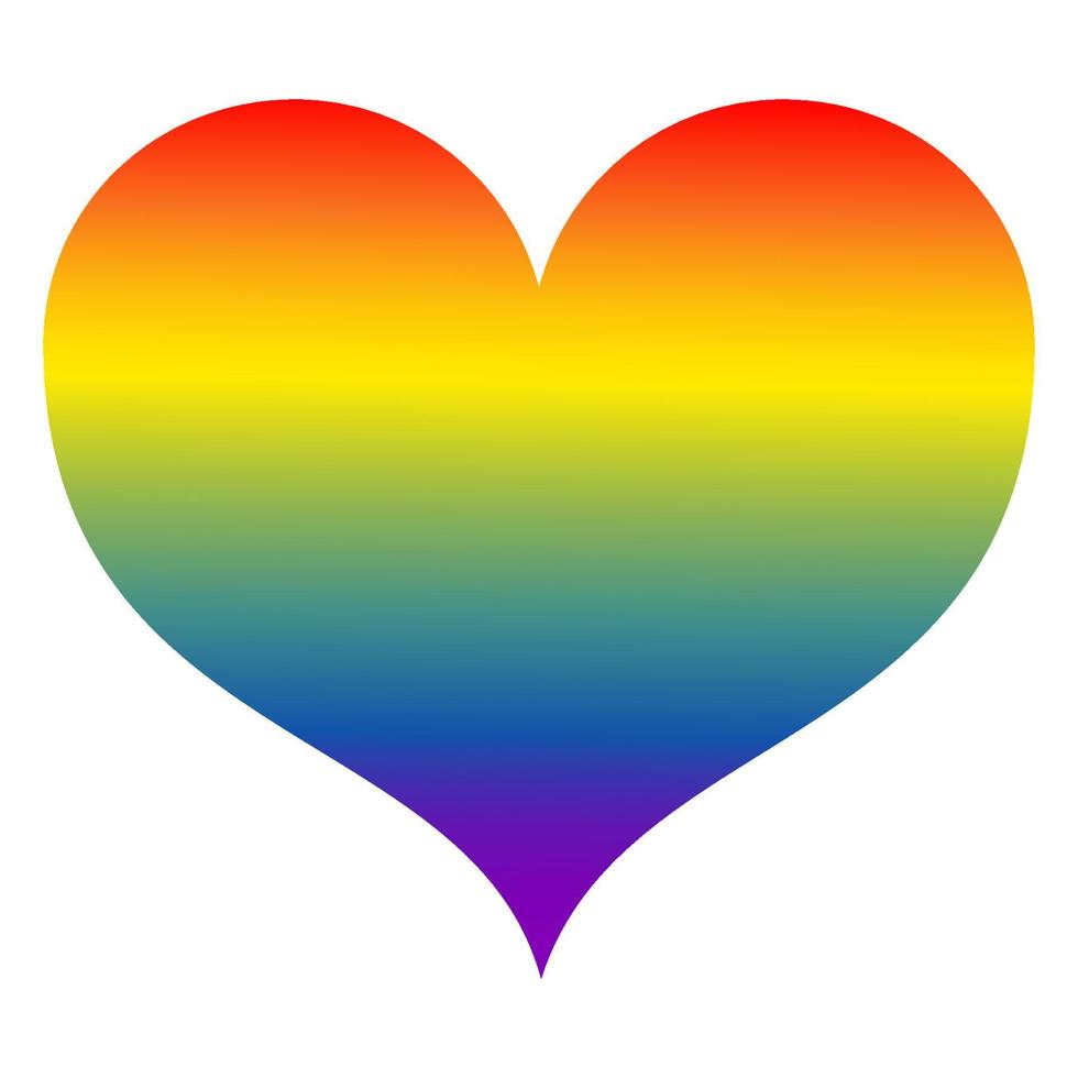 rainbow heart lgbt, en symbol för samkönad kärlek. alla hjärtans dag. lämplig för vykort, dekoration, presenter. regnbågsgradient.vector vektor