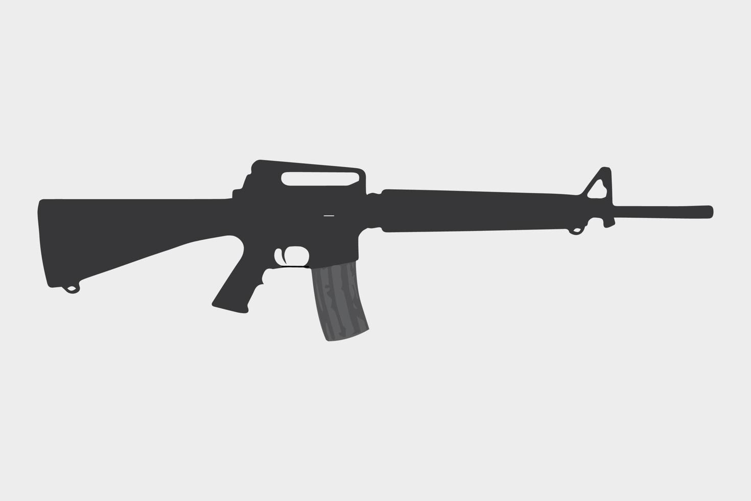 m16 usa automatisk maskin assault rifle silhuett platt vektorillustration vektor