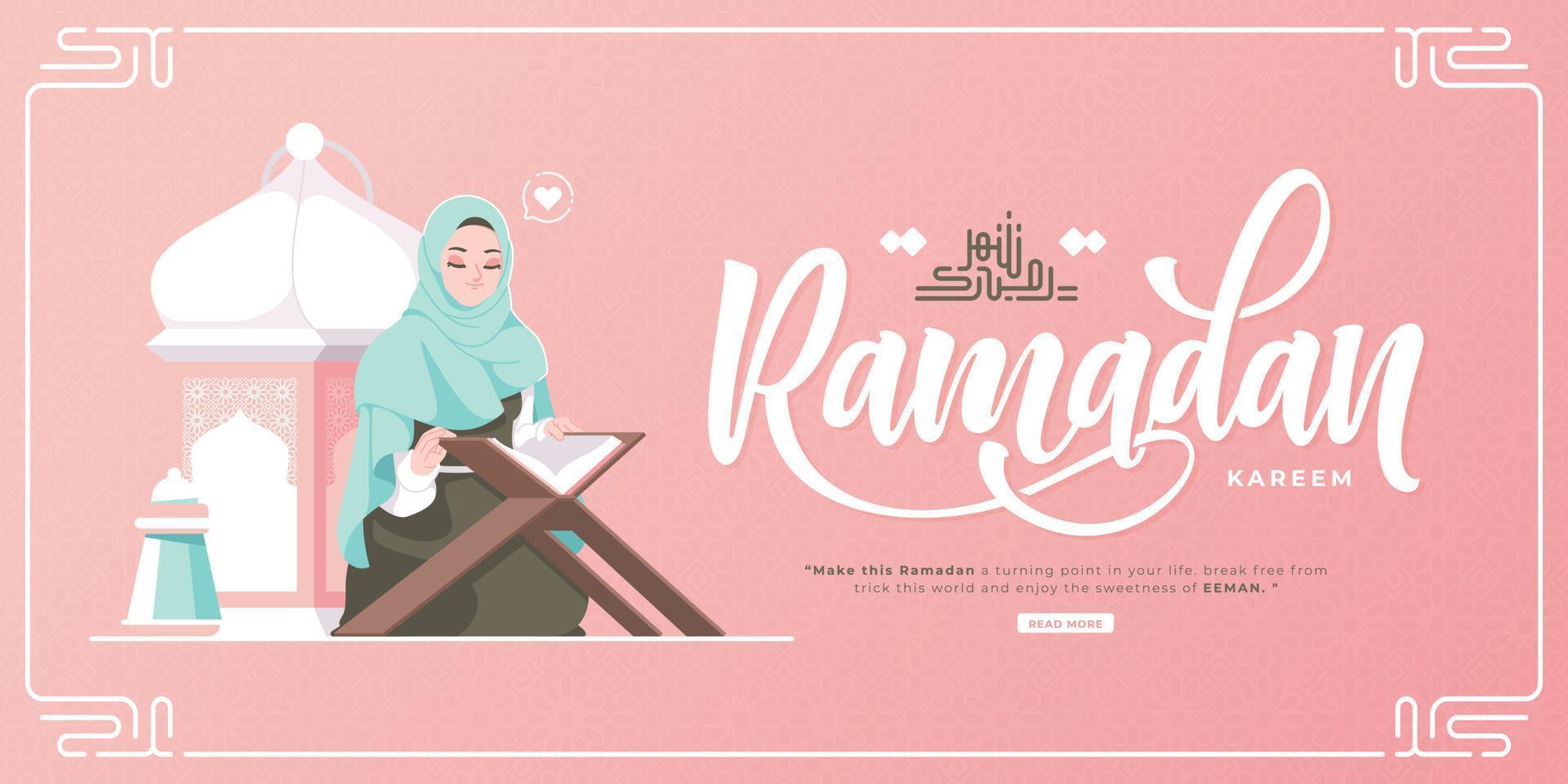 vacker glad ramadan kareem banner design vektor