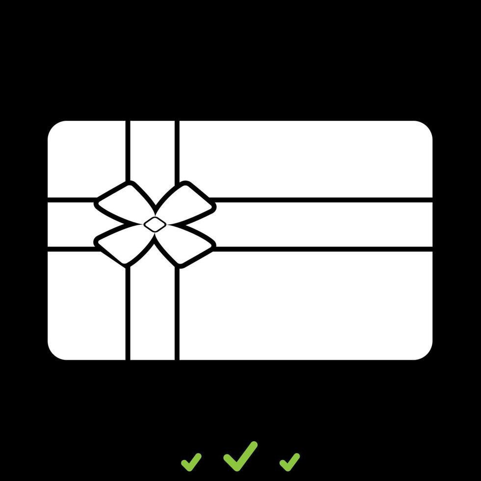Geschenkkarte ist ein weißes Symbol. vektor