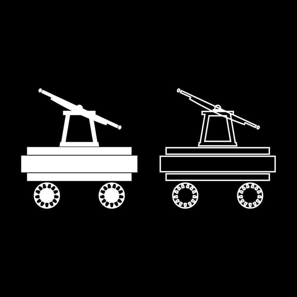 Handcar Icon Set Farbe weiß Abbildung Flat Style simple Image vektor