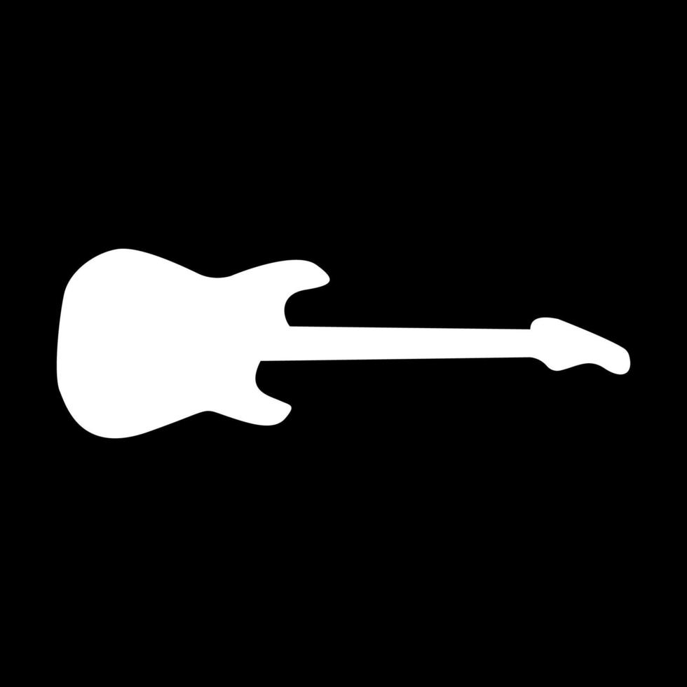 E-Gitarre ist ein weißes Symbol. vektor
