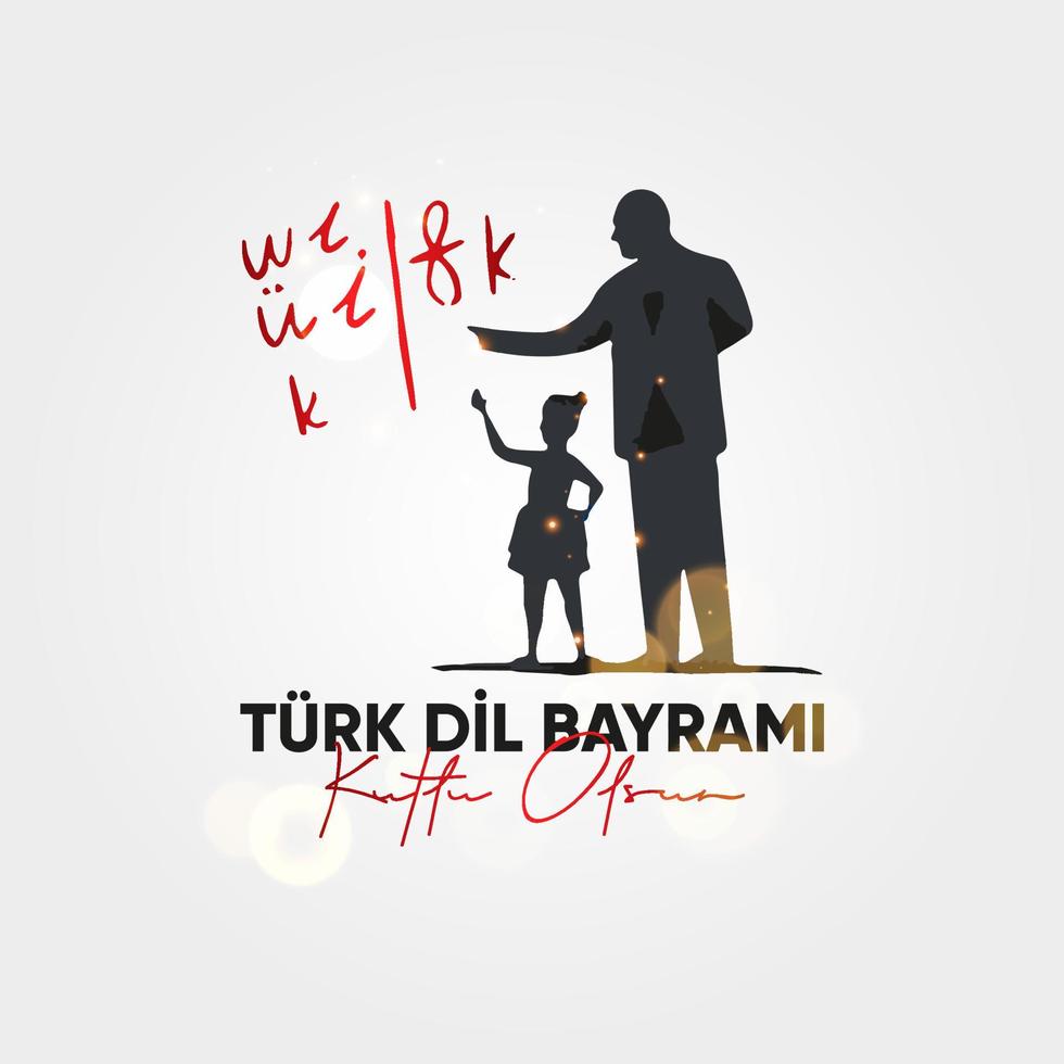 26 eylul turk dil bayrami. översätt turkiska språkdagen. vektor