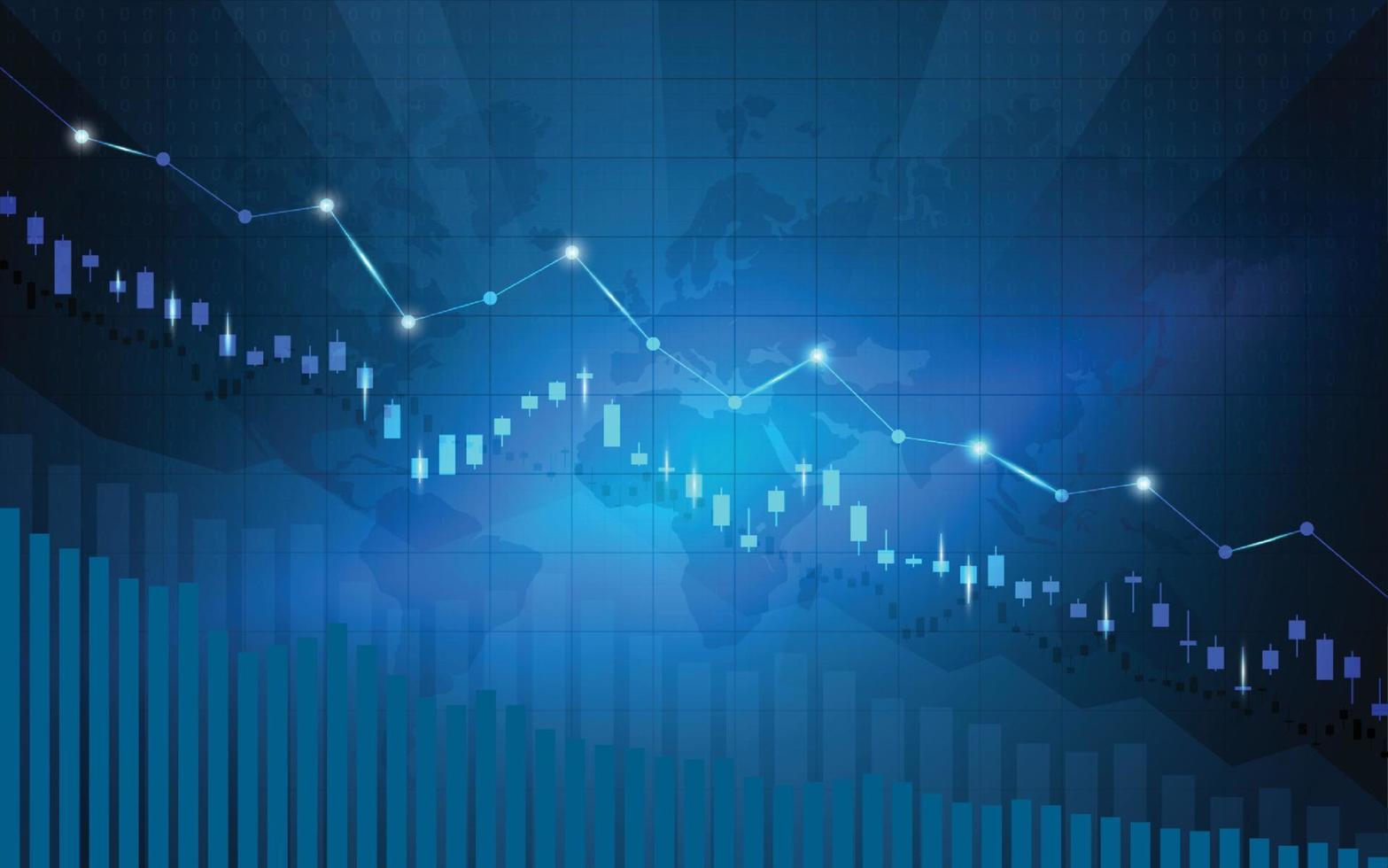 finanzbörsendiagramm zum börseninvestitionshandel, bullish point, bearish point. Trend des Diagramms für Geschäftsideen und alle Kunstwerke. Vektor-Illustration. vektor