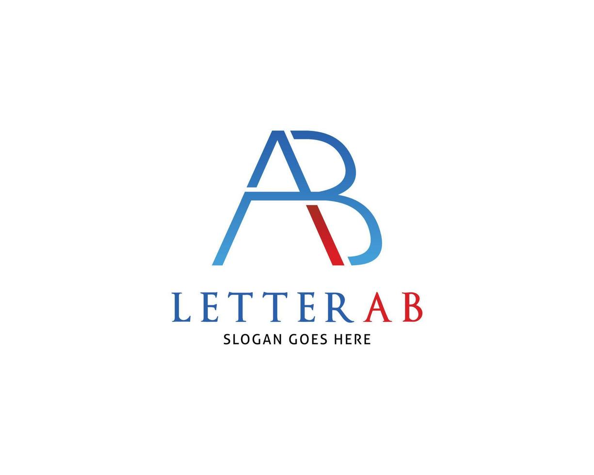 första bokstaven ab logotyp malldesign vektor