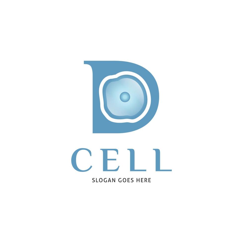 initial bokstaven d cell ikon vektor logotyp mall illustration design