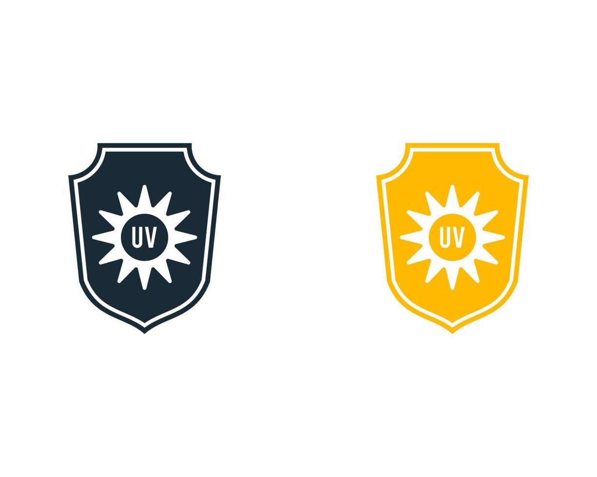 UV-ljus sköld ikon vektor logotyp mall illustration design