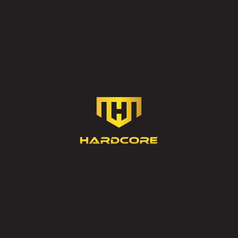 initiales h logo monogramm gold modern vektor
