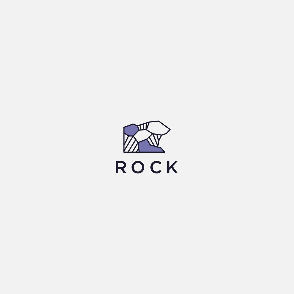 minimalistisk rocklogotyp kulle och bergslandskap vektor