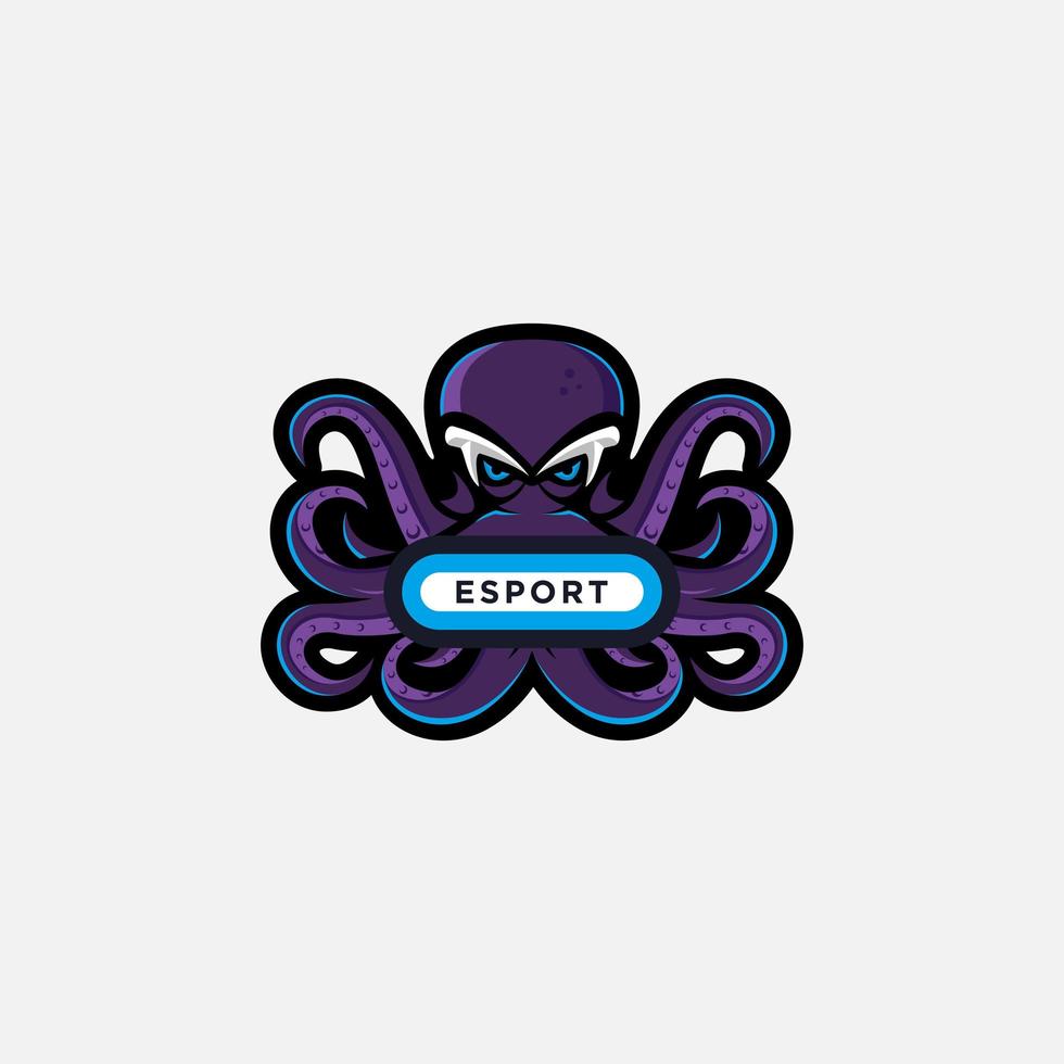 Das Maskottchen-Tentakel-Logo des Sportspiels vektor