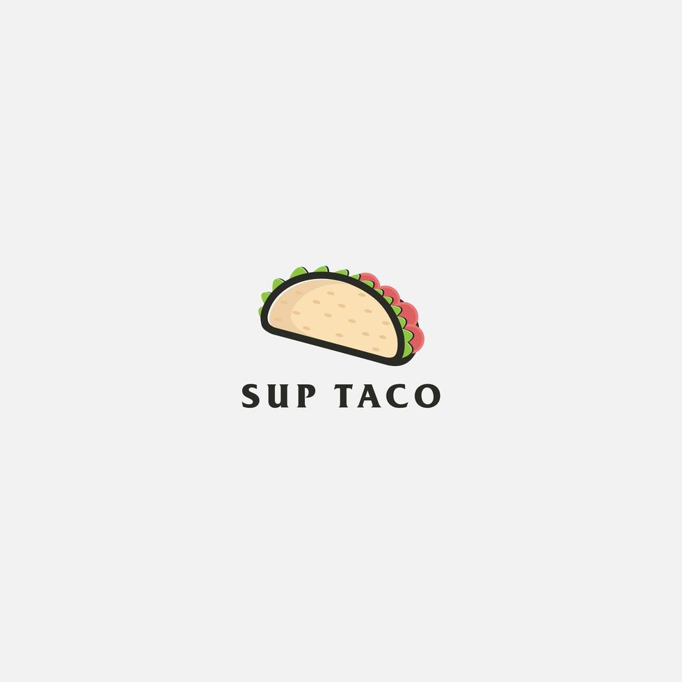 taco logotyp modern snack food sup taco vektor