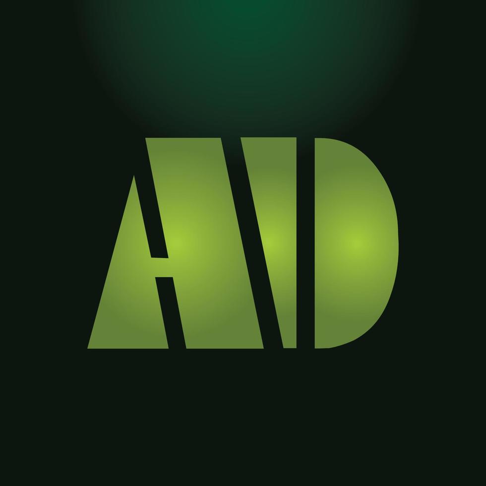 Werbelogo. Werbebrief-Logo-Design mit schwarzer und roter Farbe. vektor