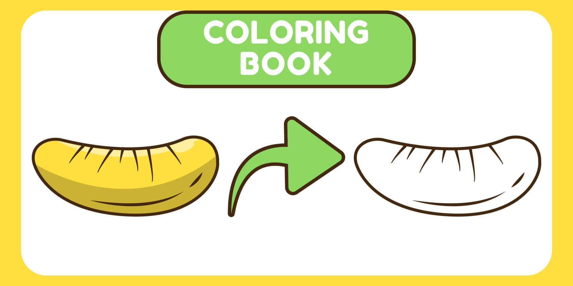 niedliches durian-handgezeichnetes cartoon-doodle-malbuch für kinder vektor