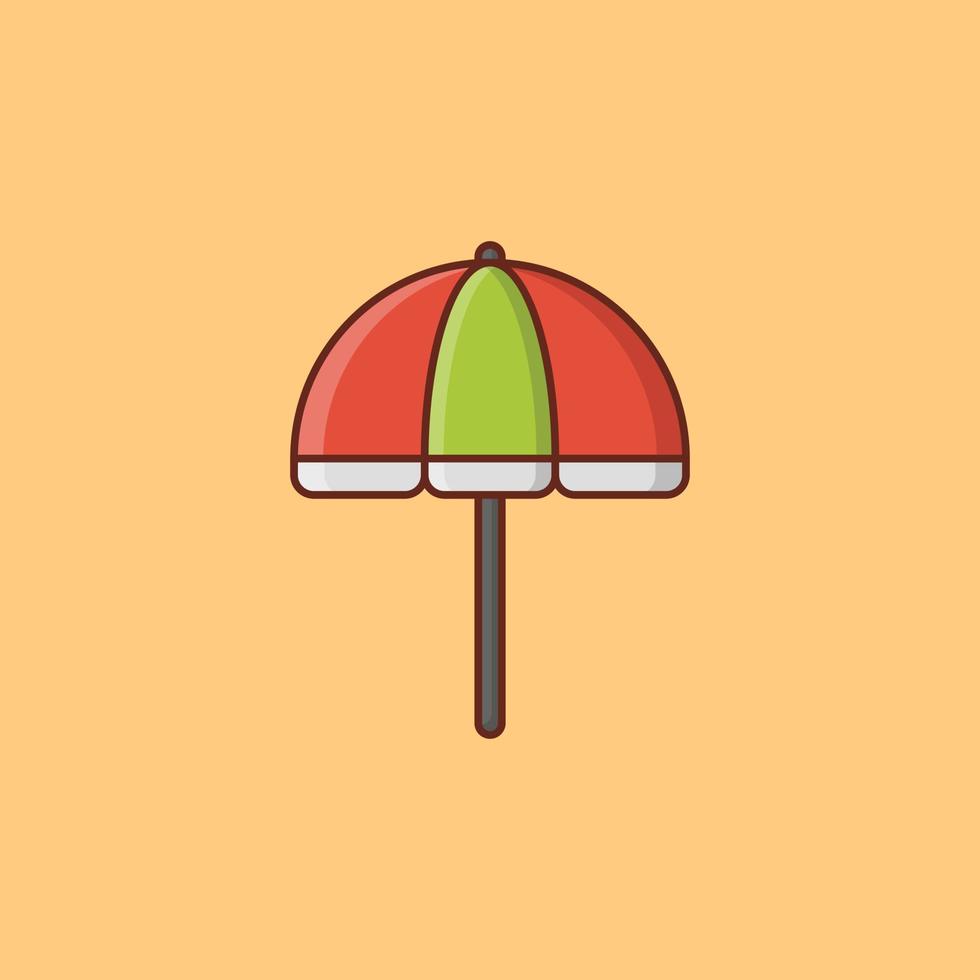 Regenschirm-Vektor-Illustration auf einem Hintergrund. Premium-Qualitätssymbole. Vektorlinie flaches Farbsymbol für Konzept und Grafikdesign. vektor