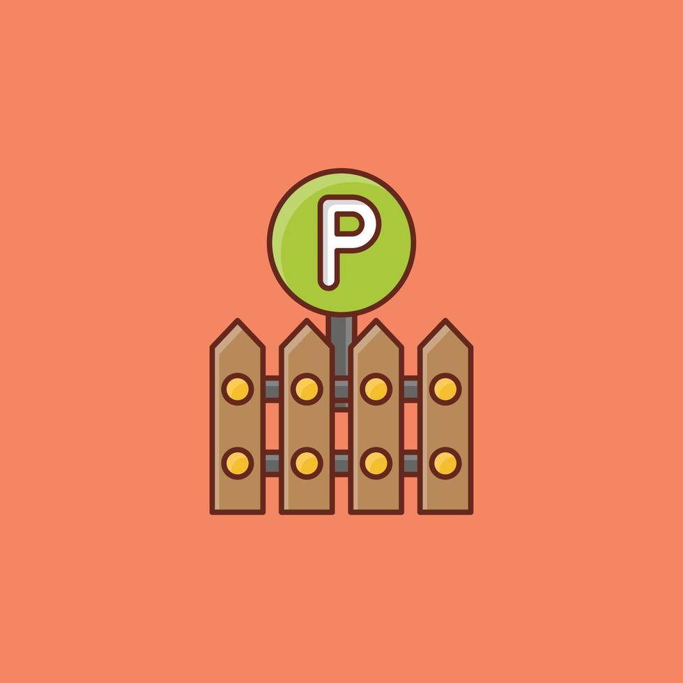 Parkplatz-Vektor-Illustration auf einem Hintergrund. Premium-Qualitätssymbole. Vektorlinie flaches Farbsymbol für Konzept und Grafikdesign. vektor