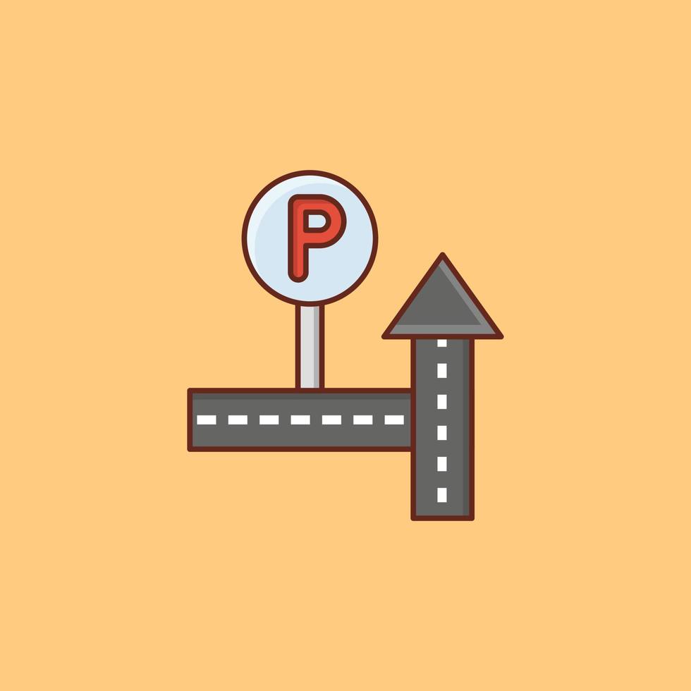 Parkplatz-Vektor-Illustration auf einem Hintergrund. Premium-Qualitätssymbole. Vektorlinie flaches Farbsymbol für Konzept und Grafikdesign. vektor