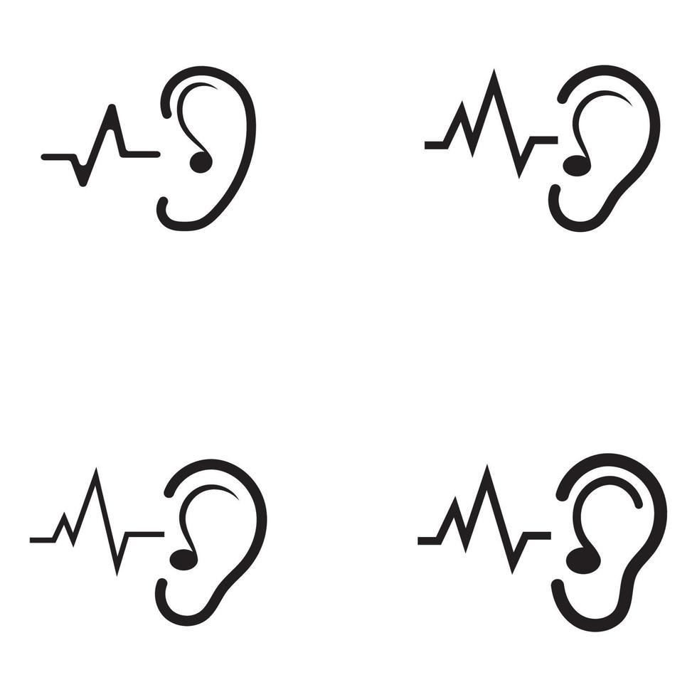 hörsel logotyp mall vektor ikon design