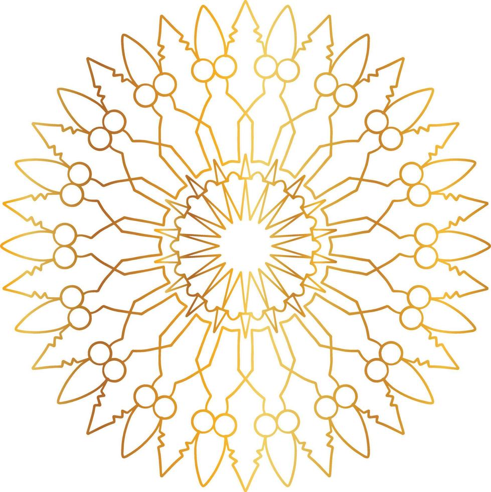 Mandala-Design mit goldener Grafik, Vintage, Royal, Kreis, Blume vektor