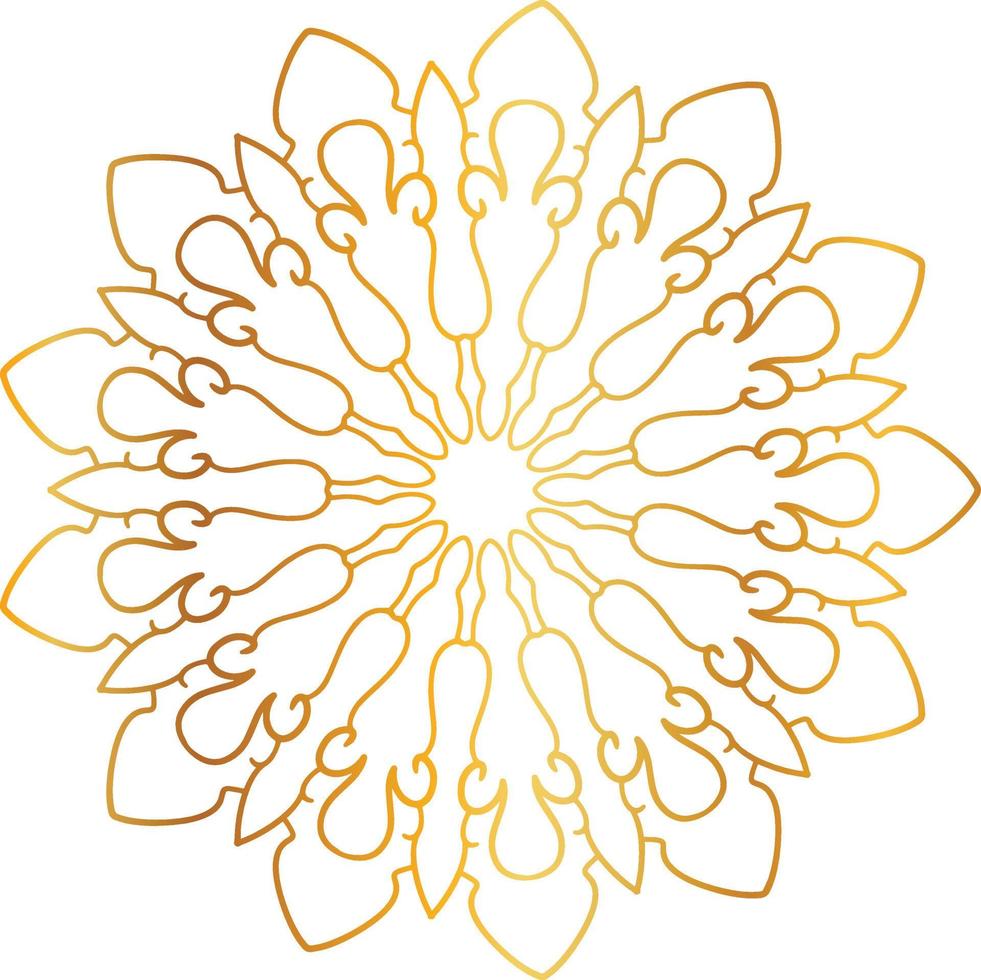 Mandala-Design mit goldener Grafik, Vintage, Royal, Kreis, Blume vektor