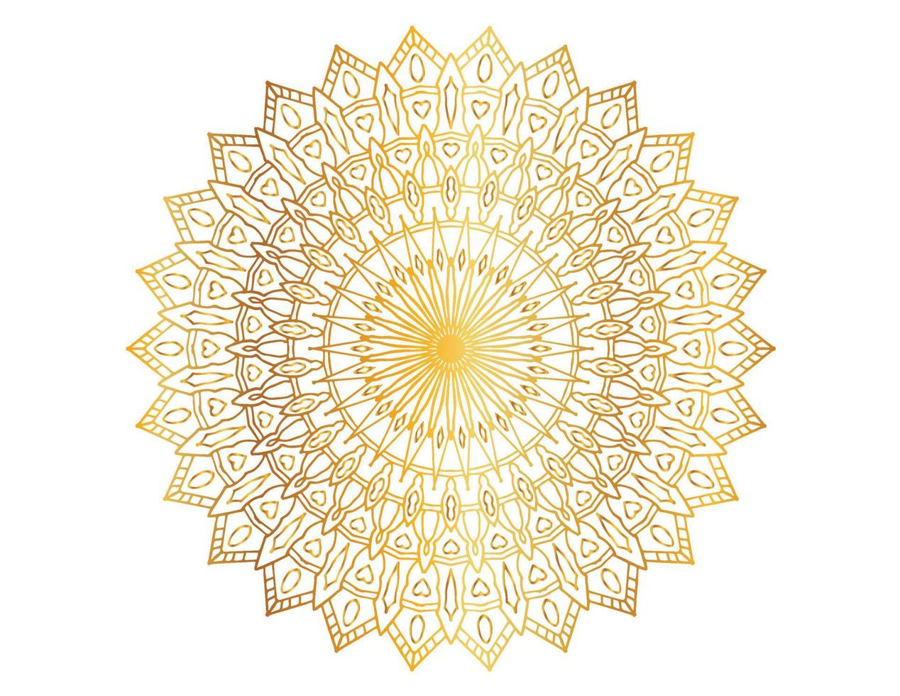 mandala design med gyllene konstverk, vintage, kunglig, cirkel, blomma vektor