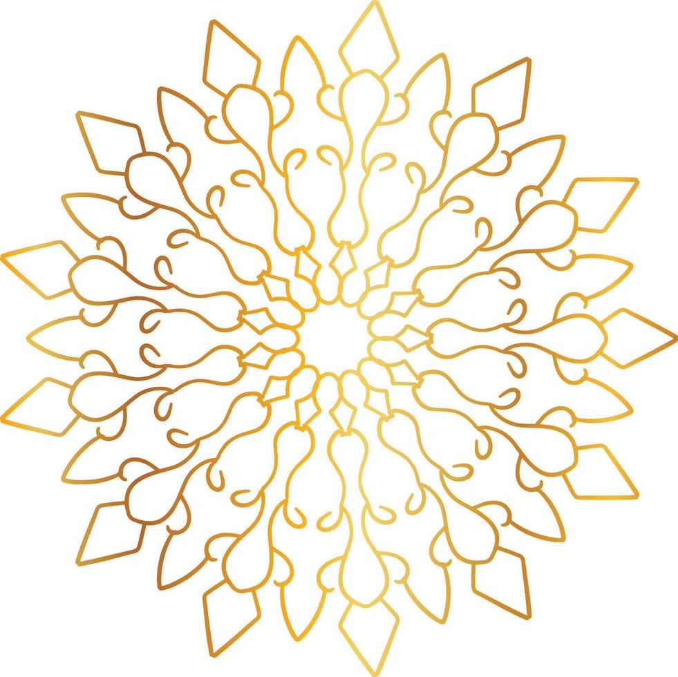 Mandala-Design mit goldener Grafik, Vintage, Royal, Kreis, Blume vektor