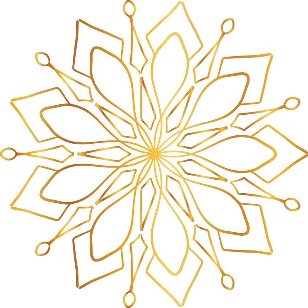 Mandala-Design mit goldener Grafik, Vintage, Royal, Kreis, Blume vektor