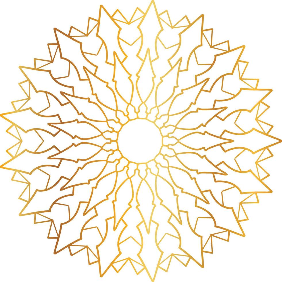 Mandala-Design mit goldener Grafik, Vintage, Royal, Kreis, Blume vektor