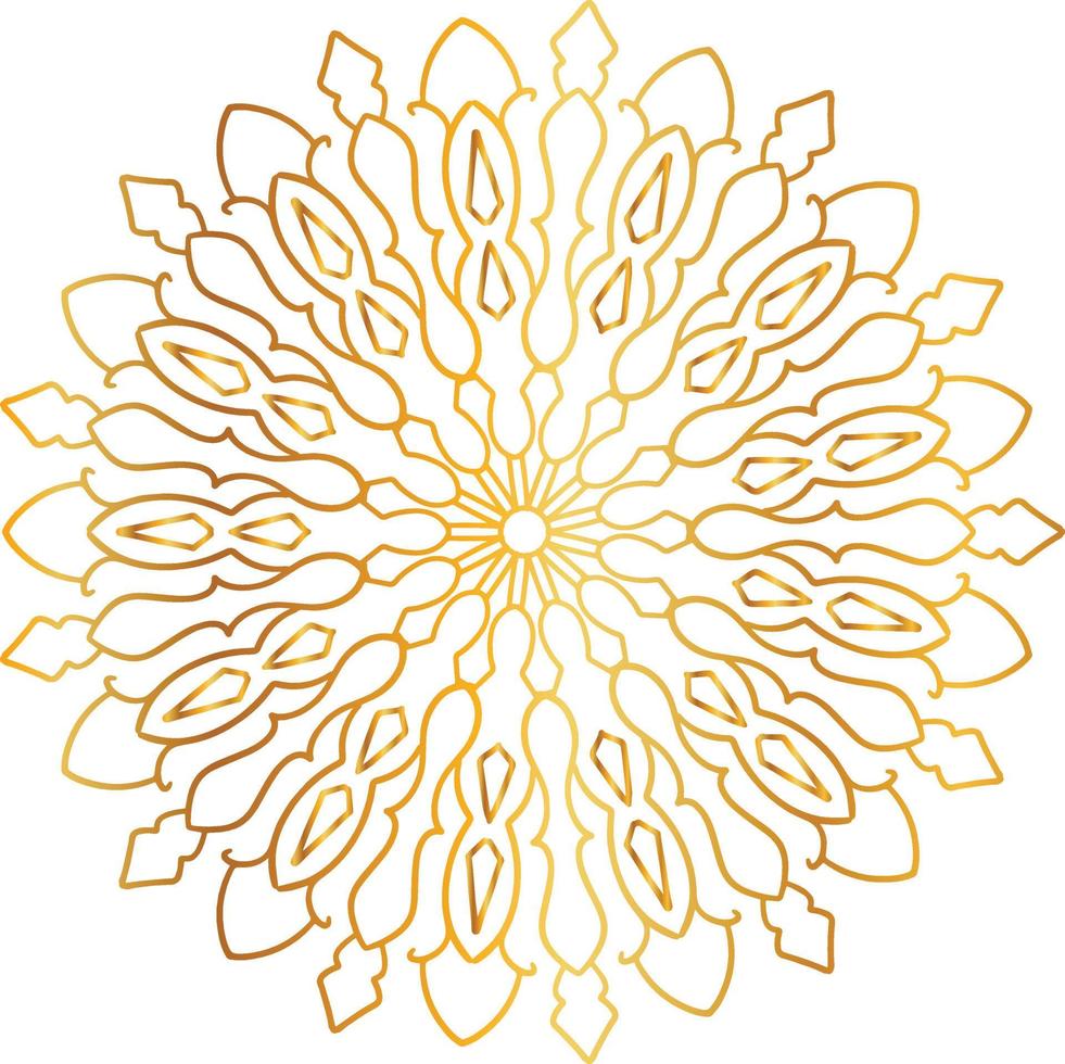 Mandala-Design mit goldener Grafik, Vintage, Royal, Kreis, Blume vektor