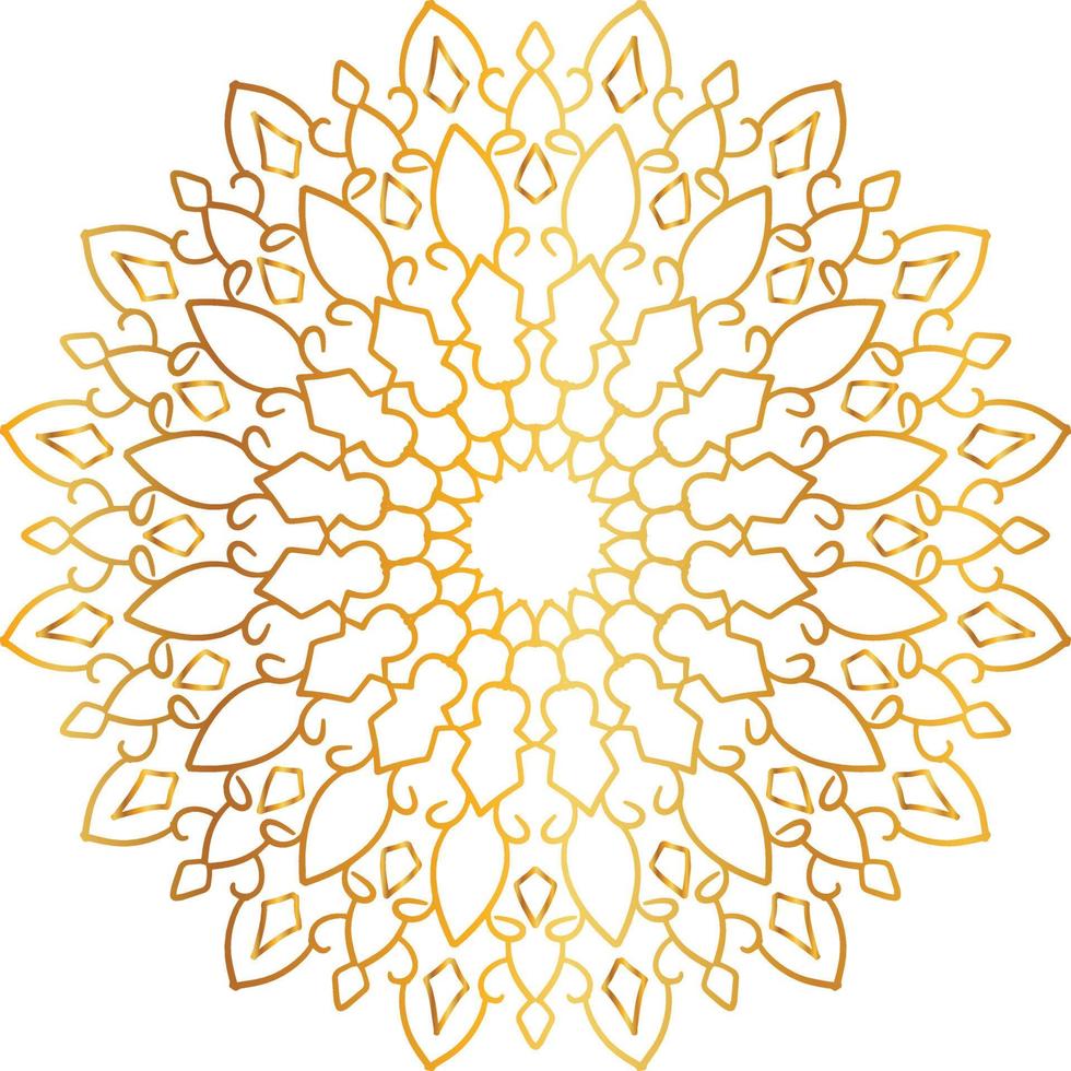 Mandala-Design mit goldener Grafik, Vintage, Royal, Kreis, Blume vektor