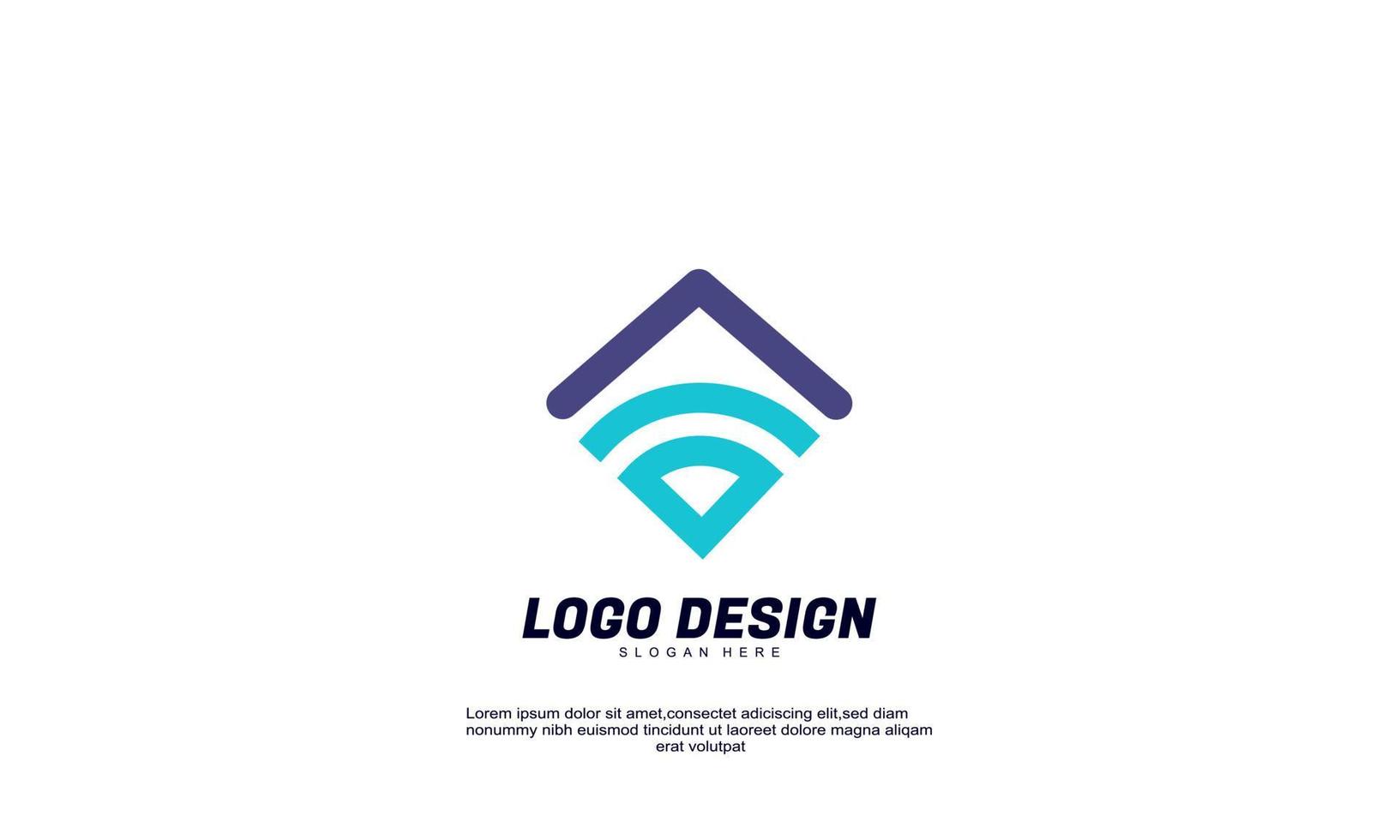 Lager Vektor abstrakte kreative Idee Inspiration Haus und Signal-Logo für Business-Design-Vorlage