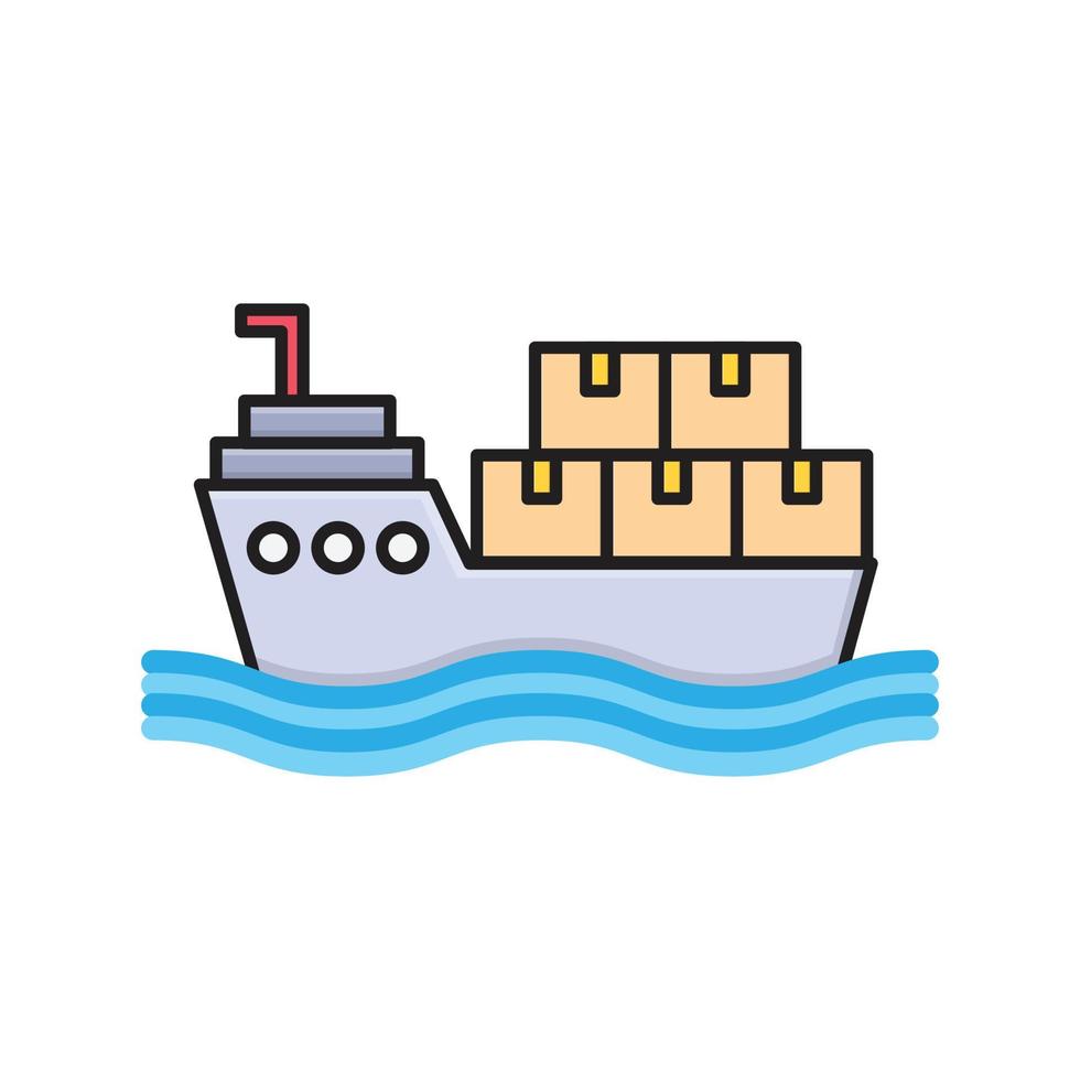 Boot-Vektor-Illustration auf einem Hintergrund. Premium-Qualitätssymbole. Vektorlinie flaches Farbsymbol für Konzept und Grafikdesign. vektor