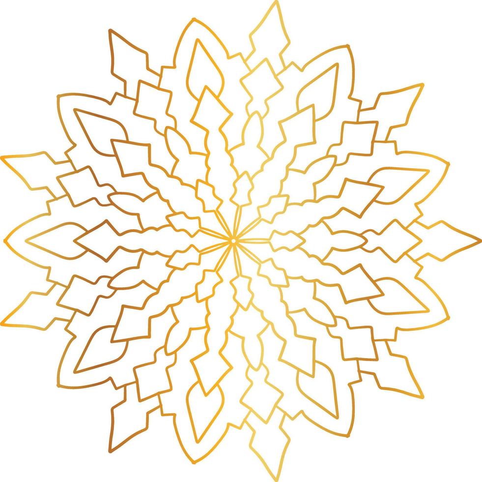 Mandala-Design mit goldener Grafik, Vintage, Royal, Kreis, Blume vektor