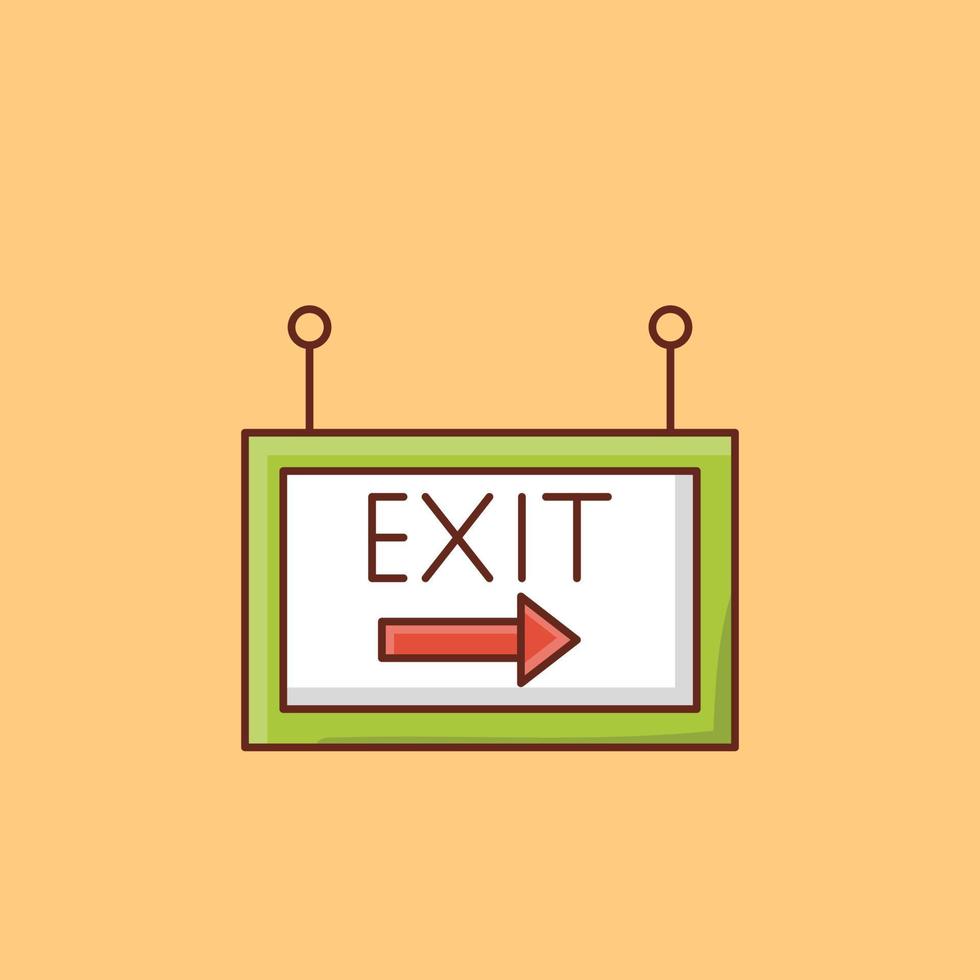 exit board vektorillustration på en bakgrund. symboler av högsta kvalitet. vektor linje platt färgikon för koncept och grafisk design.