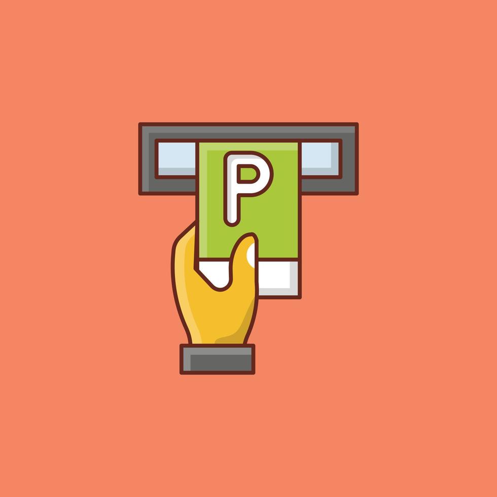 Pay-Vektor-Illustration auf einem Hintergrund. Premium-Qualitätssymbole. Vektorlinie flaches Farbsymbol für Konzept und Grafikdesign. vektor