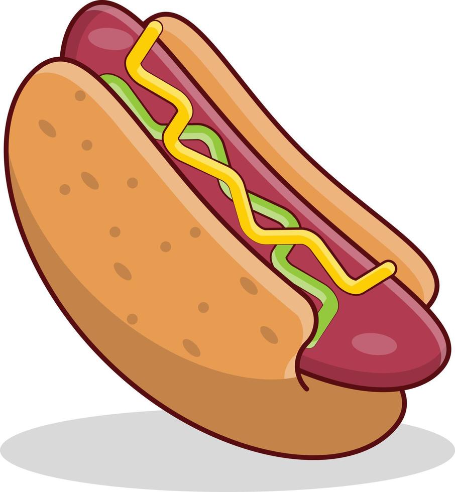 Hotdog-Vektorillustration auf transparentem Hintergrund. Premium-Qualitätssymbole. Vektorlinie flaches Farbsymbol für Konzept und Grafikdesign. vektor