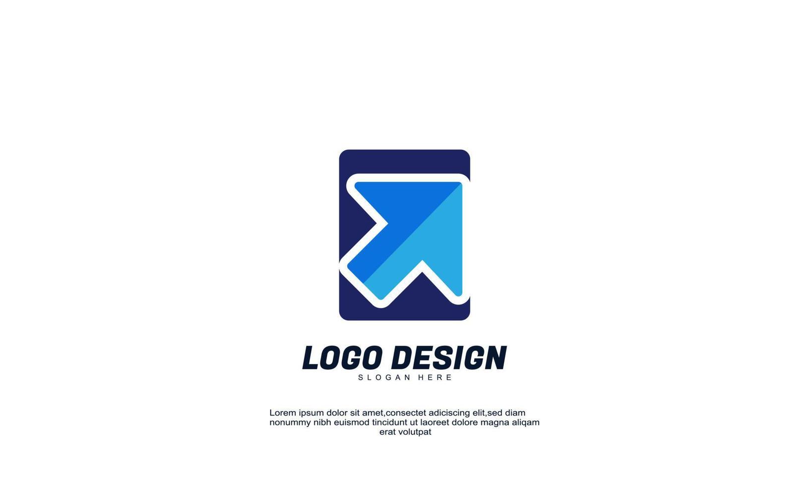 fantastische Idee Unternehmen Geschäft Rechteck Pfeil Logo Vektor Design abstraktes Emblem entwirft Konzept Logos Vorlage