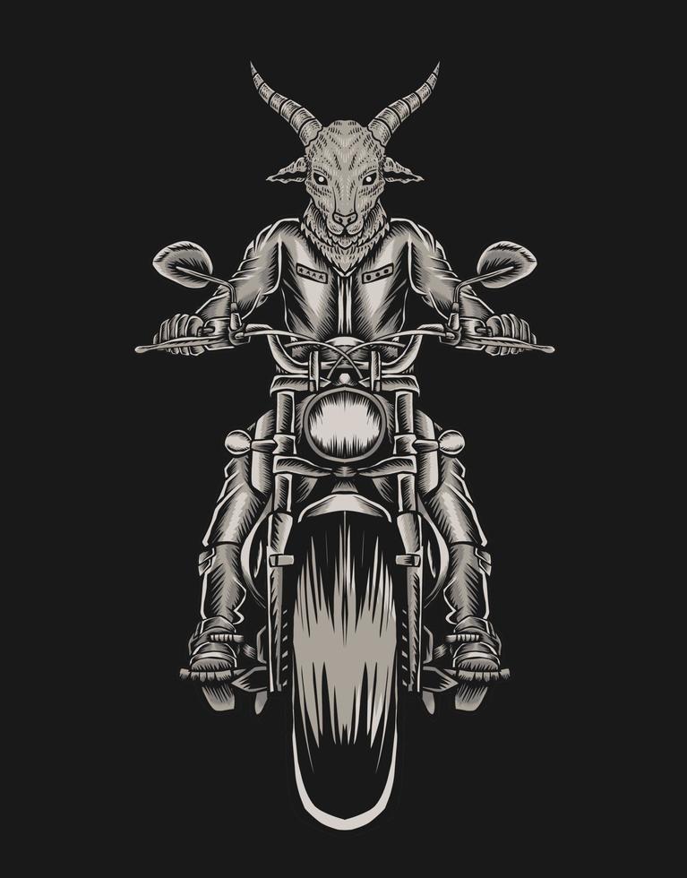 illustration get biker ridning på motorcykel vektor